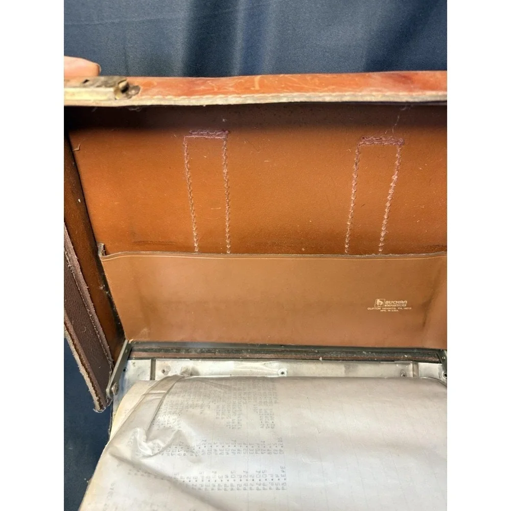 Antique Black Leather Salesman Sample Case Traveling Display Briefcase